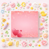 Cute Valentine Heart Memo Pad – 9 cm x 9 cm | 50 Pages | 80 GSM Premium Paper