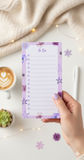 Floral To-Do List Notepad | Daily Task Planner Pad (9 cm x 18 cm, 80 GSM, 50 Pages)