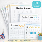Number Tracing Worksheets – 1 to 20 Practice (Printable PDF)