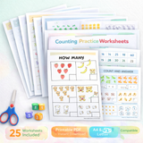 Counting Practice Worksheets – Count & Write Numbers (25 Printable Worksheets)
