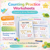 Counting Practice Worksheets – Count & Write Numbers (25 Printable Worksheets)
