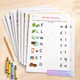 Capital & Small Alphabet Matching Worksheets – Printable Preschool Activity (15 Pages)