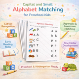 Capital & Small Alphabet Matching Worksheets – Printable Preschool Activity (15 Pages)