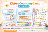 Kitten Counting Game Printable Worksheet – Numbers 1 to 20